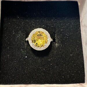 LAB CREATED CITRINE RING SIZE 6
